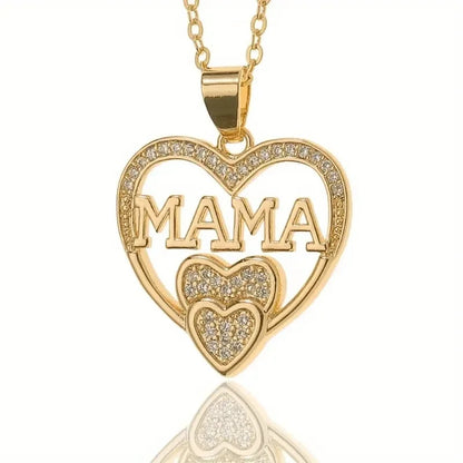 MAMA Double Heart Pendant Necklace