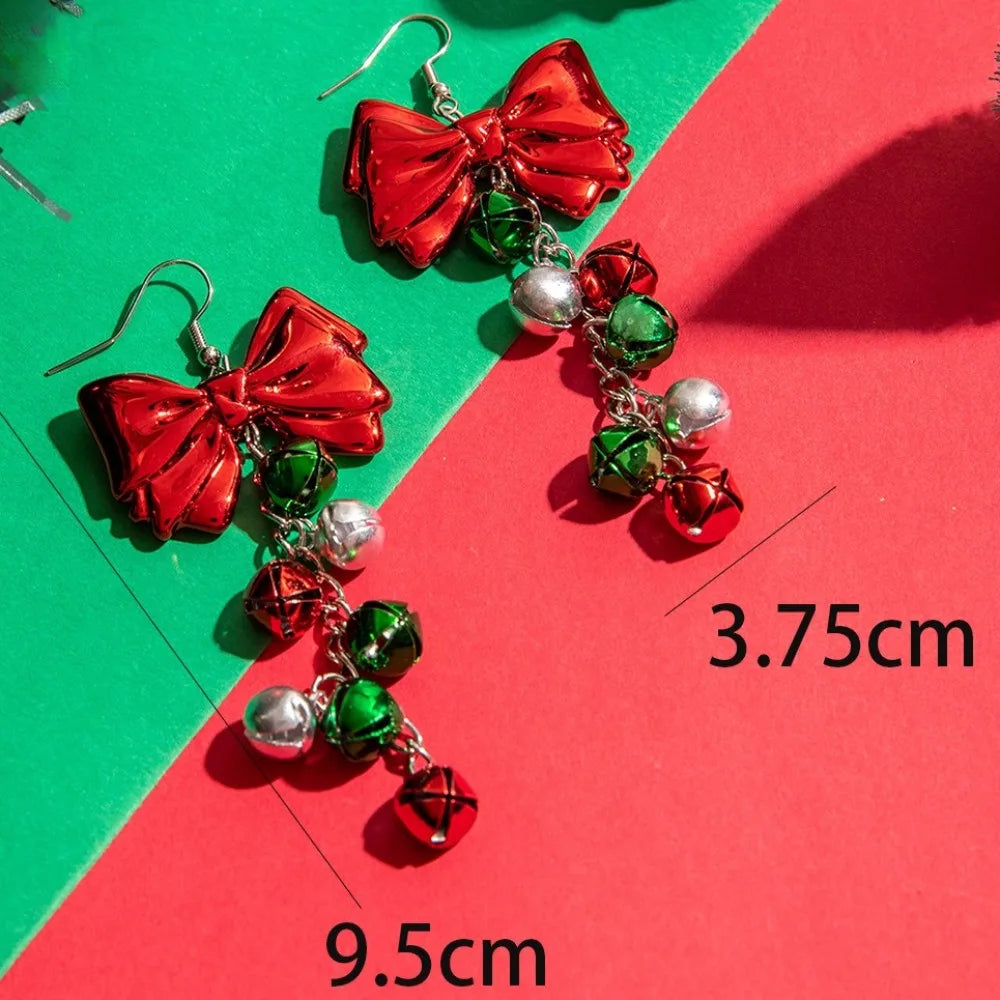 Red Bowknot Dangle Earrings