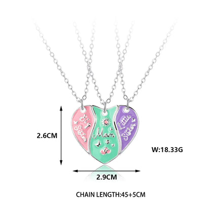 Big Sister Mom Little Sister Necklace Set - 3 Pieces/Set
