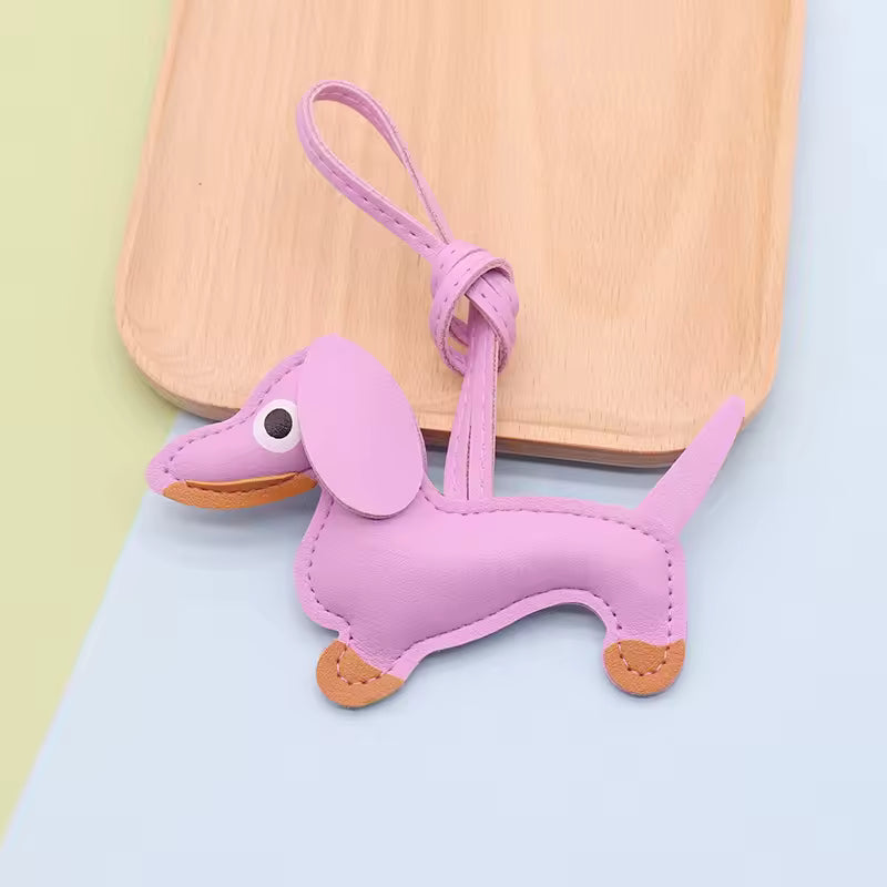 Dachshund Dog PU Leather Keychain