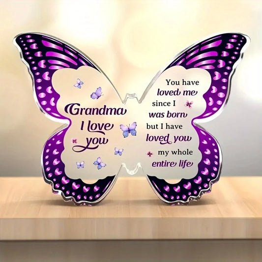 Grandma I Love You Butterfly Acrylic Plaque