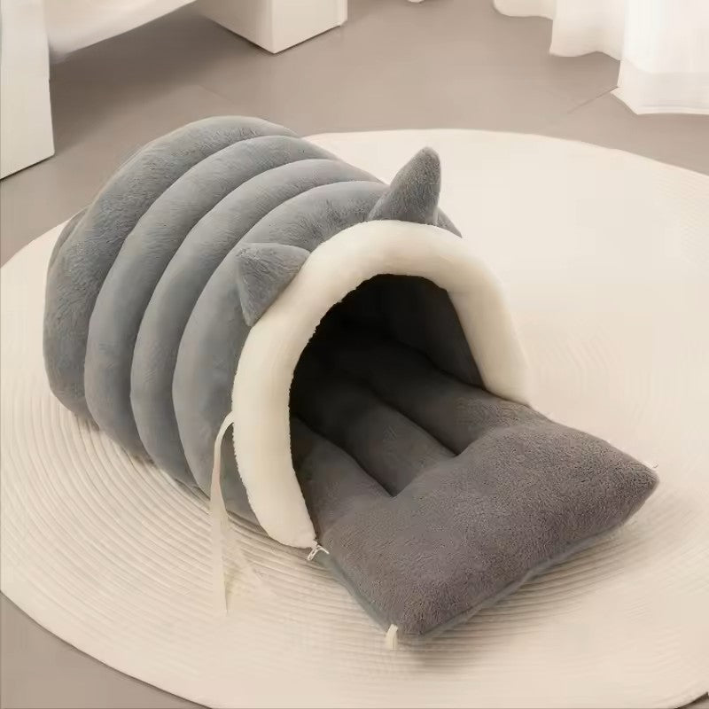 Warm Soft Sleeping Nest Cat Ear Pet House Bed QH3