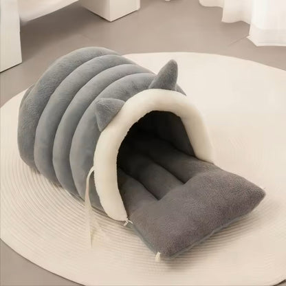 Warm Soft Sleeping Nest Cat Ear Pet House Bed QH3