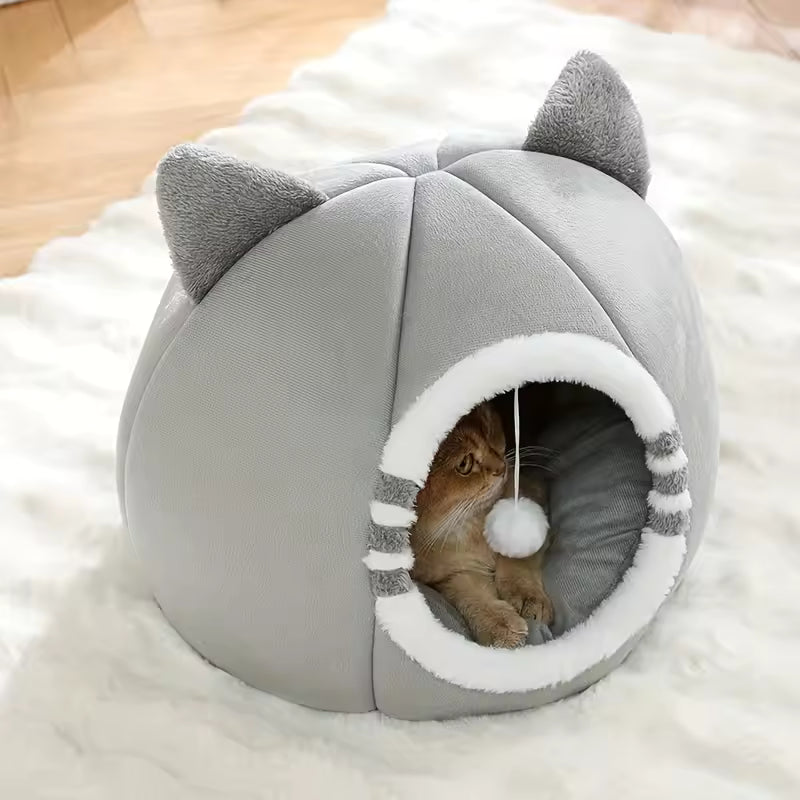 Premium Closed Cat-Ear Cave Bed for Pets, Pet House Bed QH9