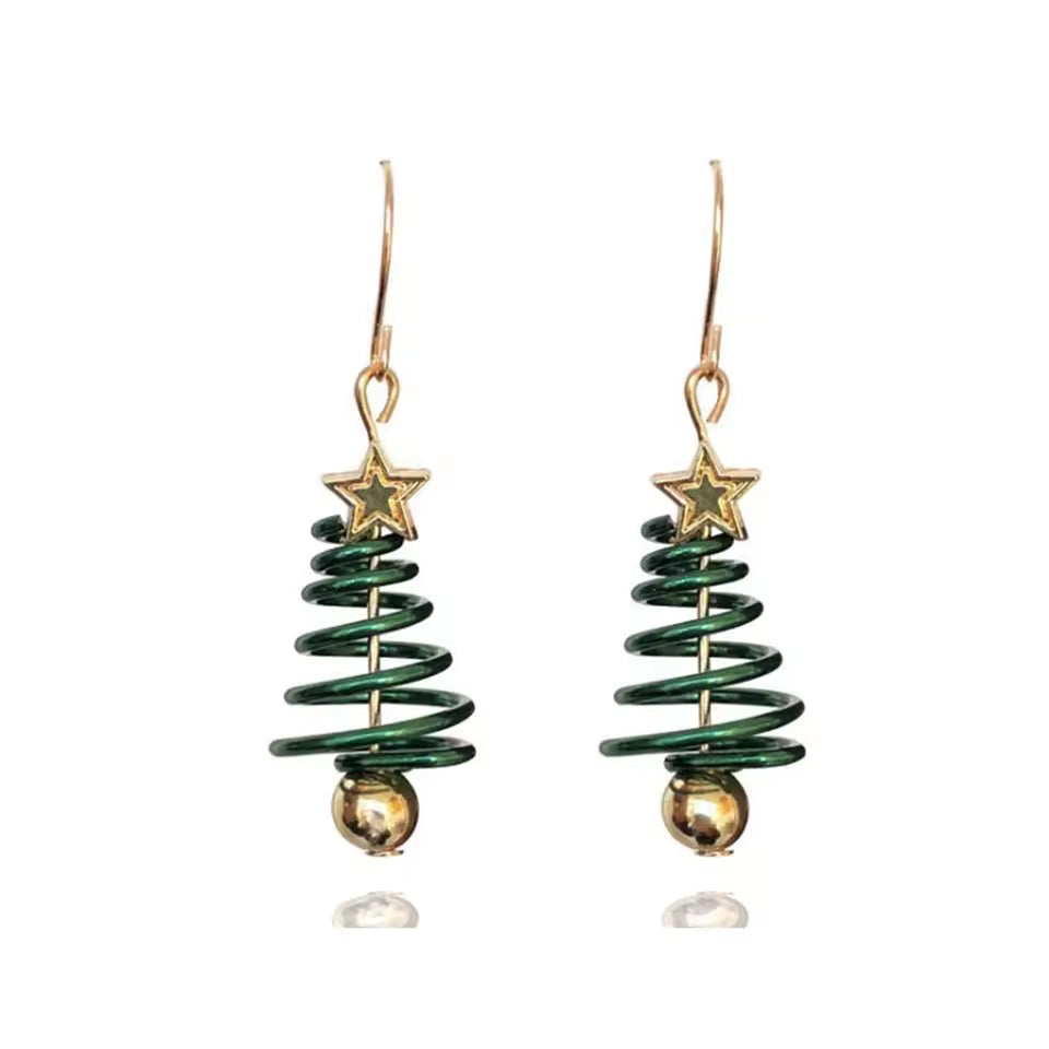 Christmas Tree Dangle Earrings