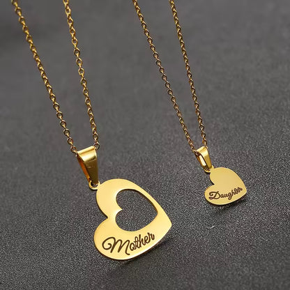 Daughter in Mother's Heart Necklace Set