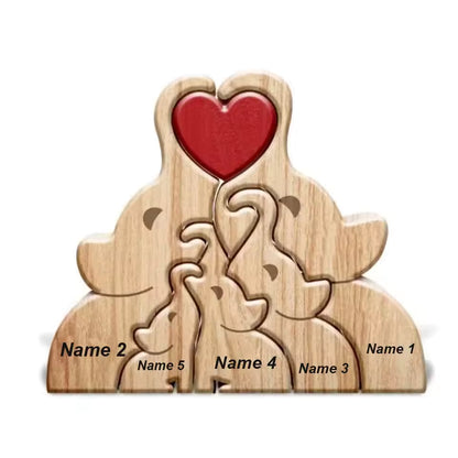 Personalized Hugging Elephant Family Puzzle