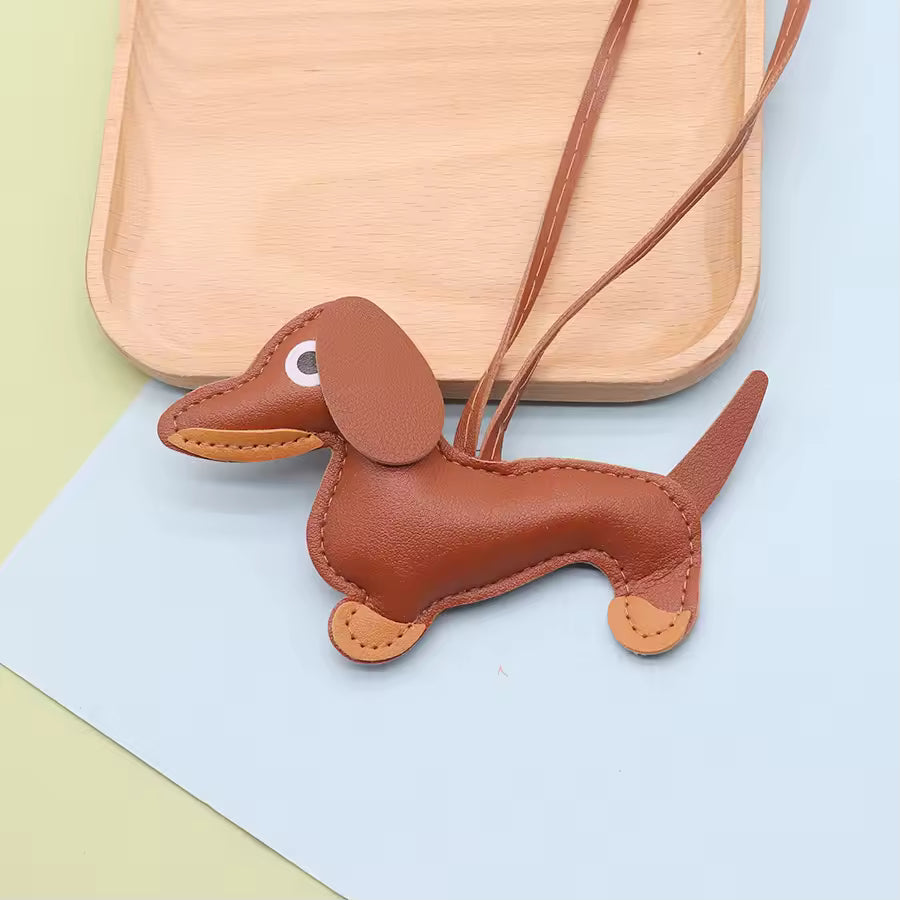 Dachshund Dog PU Leather Keychain