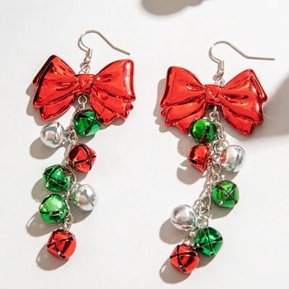 Red Bowknot Dangle Earrings