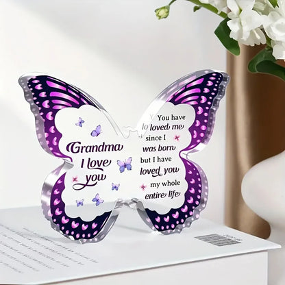 Grandma I Love You Butterfly Acrylic Plaque