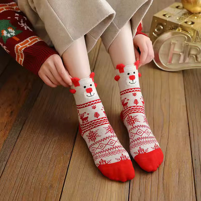 Christmas Deer Socks - Set 3 pairs