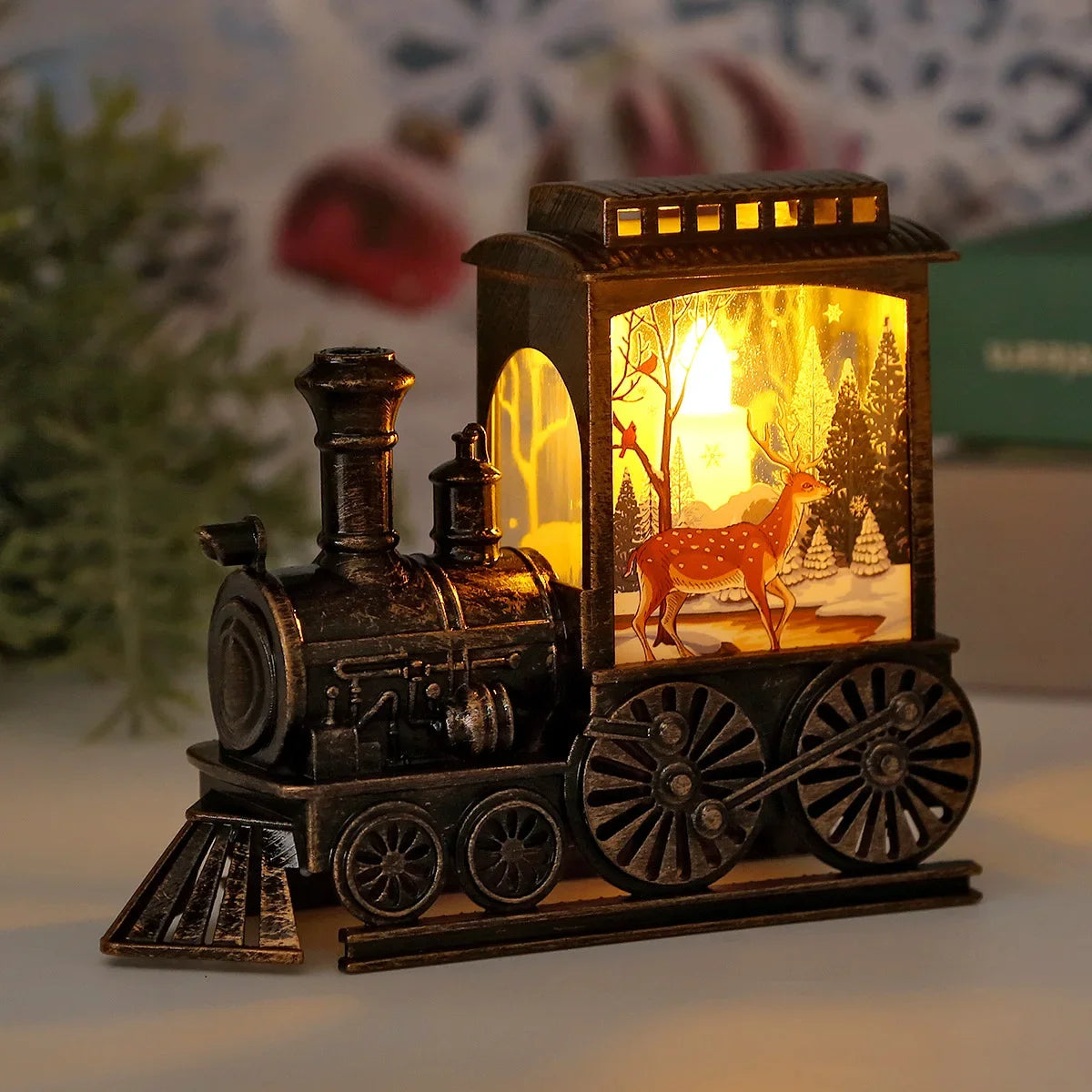 Vintage Train Christmas Theme Night Lamp