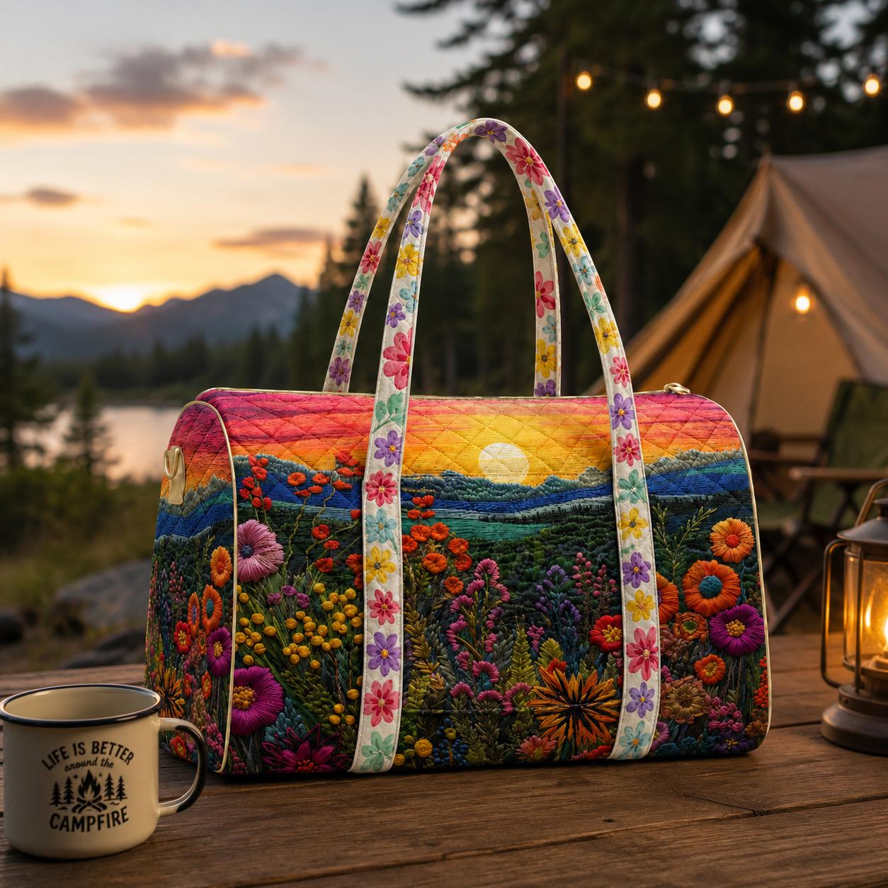 Scenic Mountain Sunset Quilted Travel Bag CETG06
