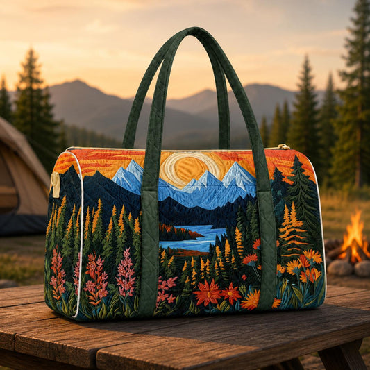 Mountain & Wildflower Nature Quilted Travel Bag CETG07