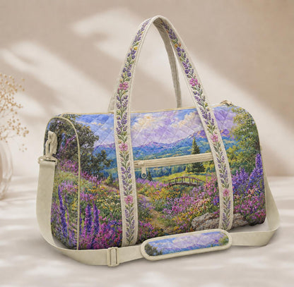 Purple Floral Meadow Quilted Travel Bag CETG15
