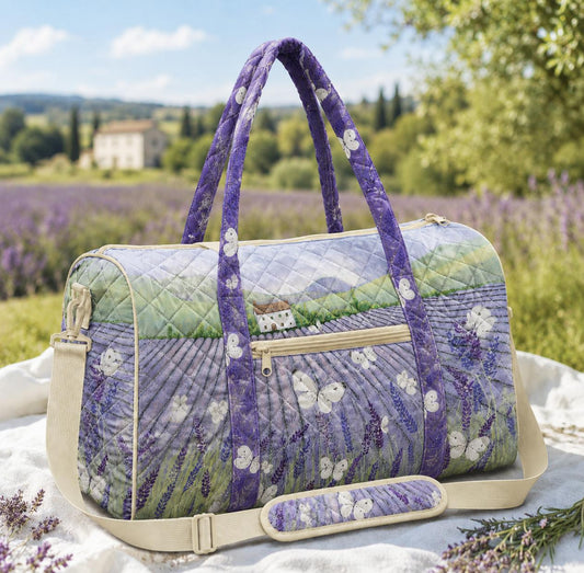 Purple Lavender & Butterfly Quilted Travel Bag CETN17
