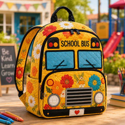 Boho Daisy School Bus Quilted Backpack CETP04