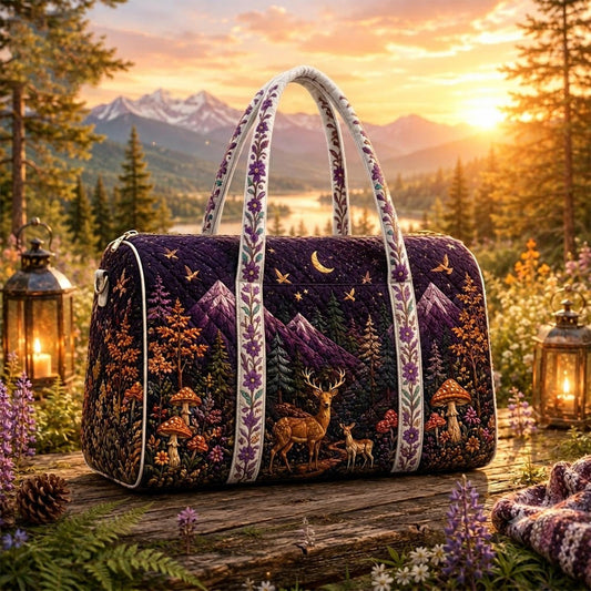Cottagecore Woodland Deer Quilted Travel Bag CETP02