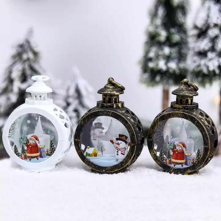 Mini LED Christmas Lantern Lights Santa and Snowman Battery Operated LD70