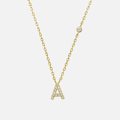 Stone Letter Necklace - Gold
