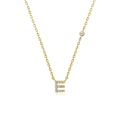 Stone Letter Necklace - Gold