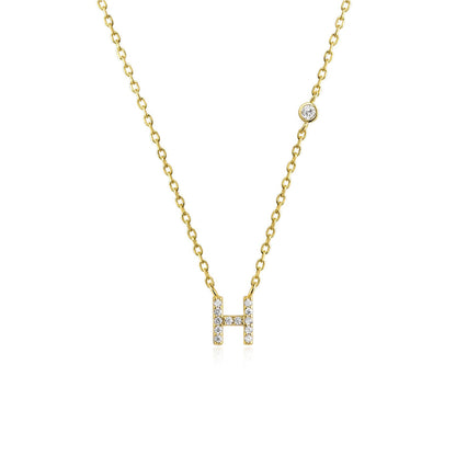 Stone Letter Necklace - Gold