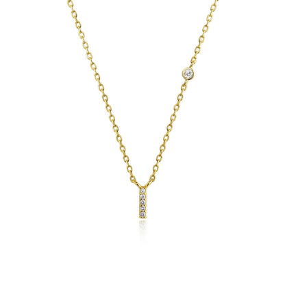 Stone Letter Necklace - Gold