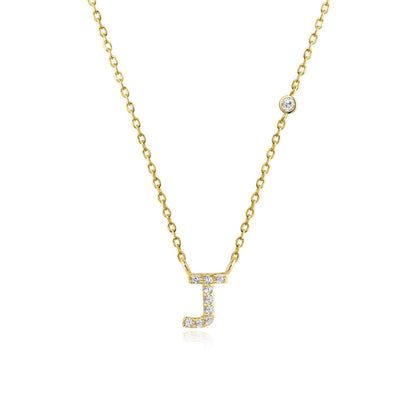 Stone Letter Necklace - Gold