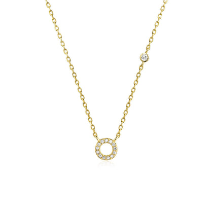 Stone Letter Necklace - Gold