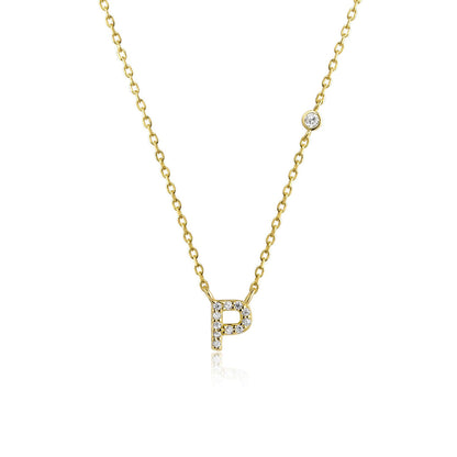 Stone Letter Necklace - Gold