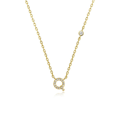 Stone Letter Necklace - Gold