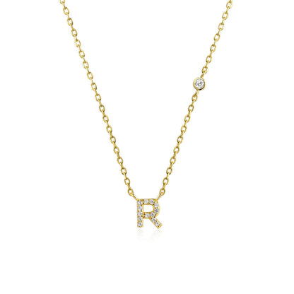 Stone Letter Necklace - Gold