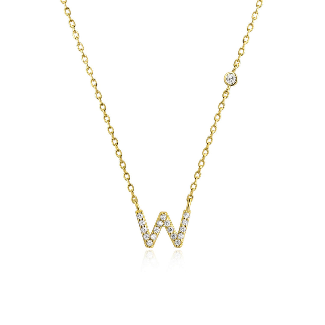Stone Letter Necklace - Gold