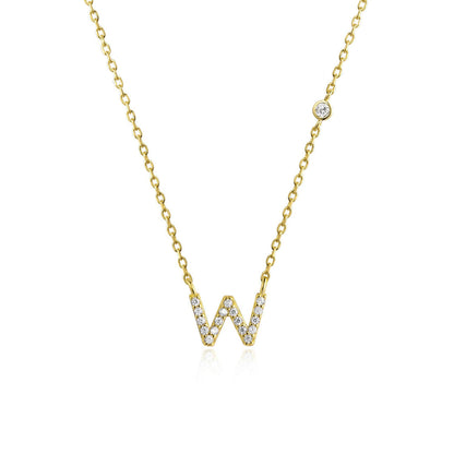 Stone Letter Necklace - Gold