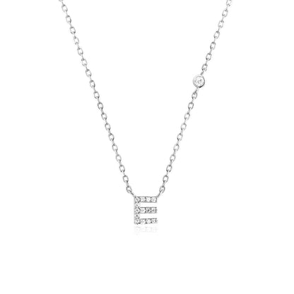Stone Letter Necklace - Silver