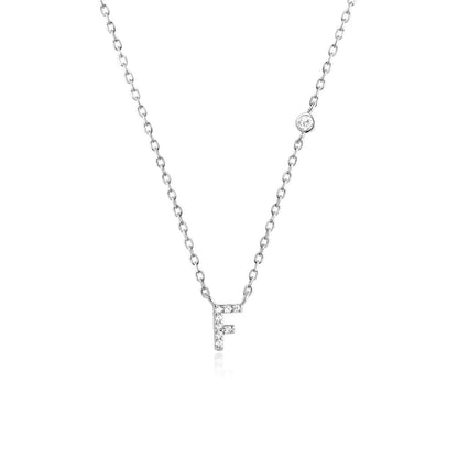 Stone Letter Necklace - Silver