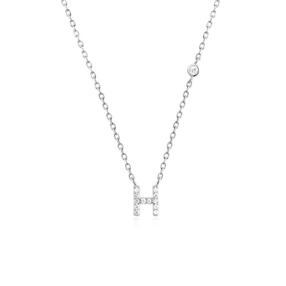Stone Letter Necklace - Silver