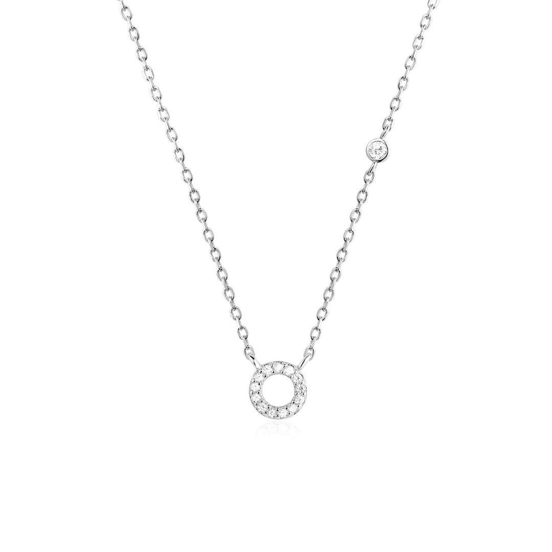 Stone Letter Necklace - Silver