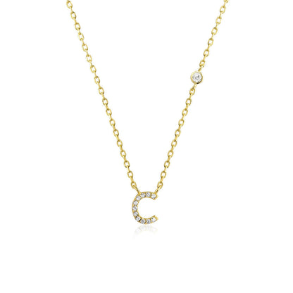 Stone Letter Necklace - Gold