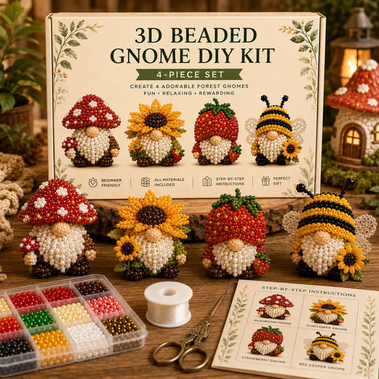 The Cozy Miniature World: 3D Beaded Gnome DIY Craft Kit
