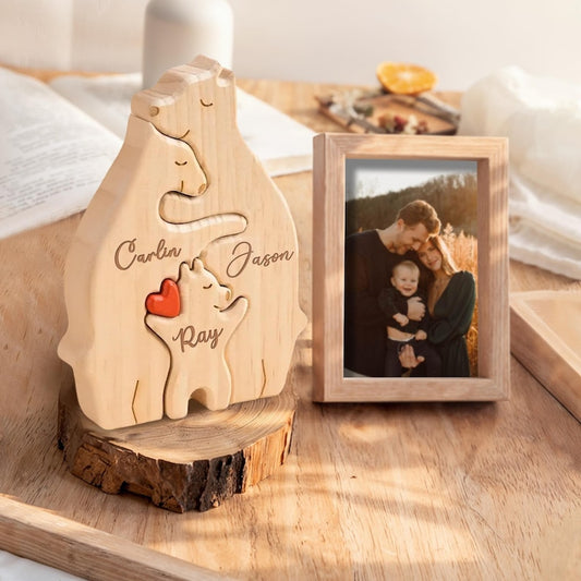 Personalized Hugging Bear Family Puzzle