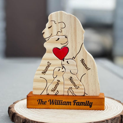 Lion Family New Version - Personalized Wooden Lion Family Puzzle