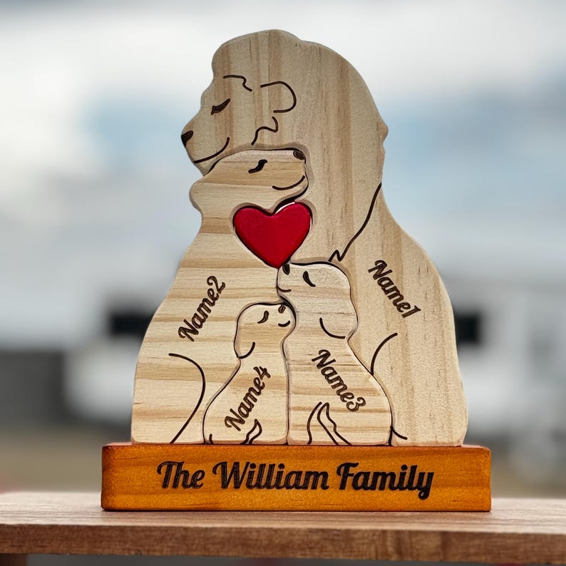 Lion Family New Version - Personalized Wooden Lion Family Puzzle