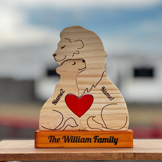 Lion Family New Version - Personalized Wooden Lion Family Puzzle