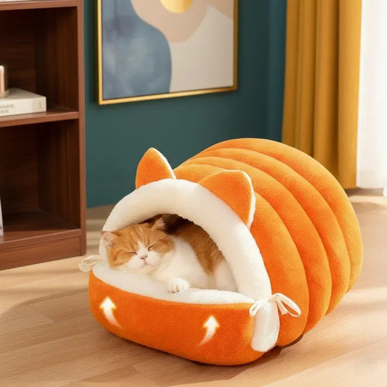 Warm Soft Sleeping Nest Cat Ear Pet House Bed QH3