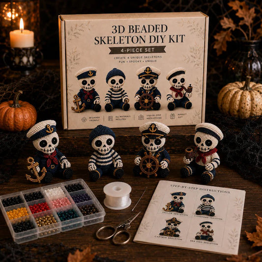 3D Beaded Halloween Spooky Skeleton DIY Kit – DIY Craft Kit