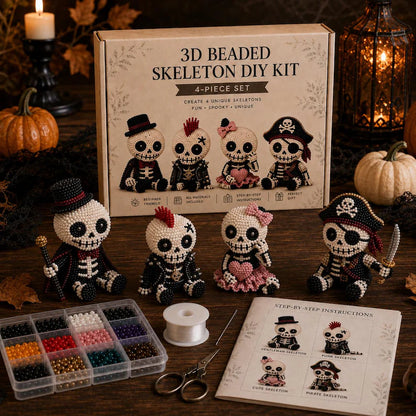 3D Beaded Halloween Spooky Skeleton DIY Kit – DIY Craft Kit