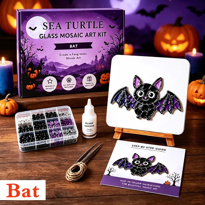 DIY Halloween Sea Glass Mosaic Craft Kit – Spooky Fall Decor
