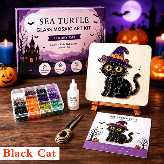 DIY Halloween Sea Glass Mosaic Craft Kit – Spooky Fall Decor