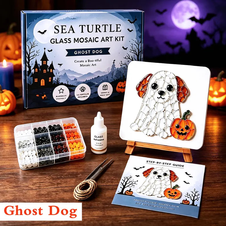 DIY Halloween Sea Glass Mosaic Craft Kit – Spooky Fall Decor